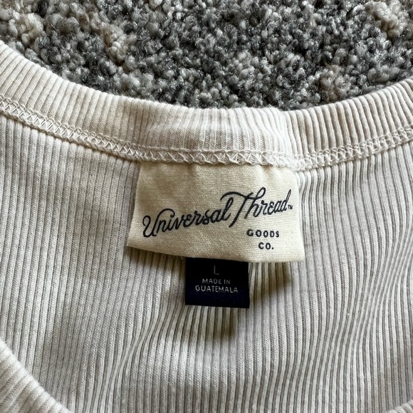 Universal Thread White Ribbed Crop Tank Top - Picture 2 of 3